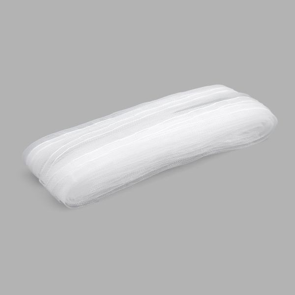 Лента (тесьма) шторная: сборка параллельная 25 мм / 10 метров, (1 ряд петель, 2 шнура), прозрачный ТУ, (C18M)