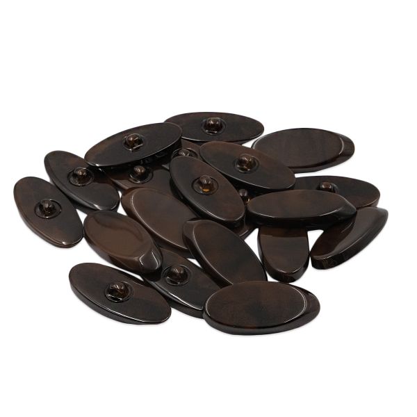 Пуговицы на ножке 72L (46мм), пластик, 3.01-416-46 черно-коричневый, 20 шт
