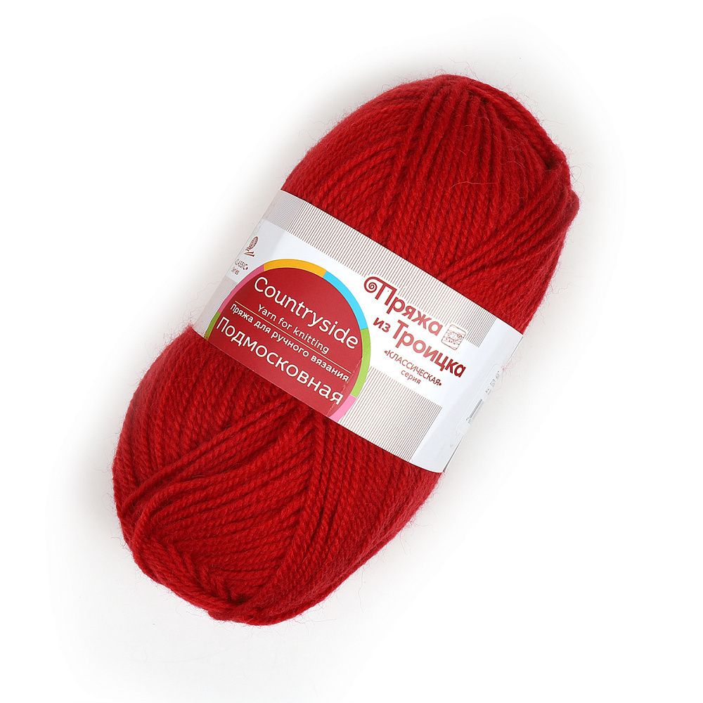 Пряжа Троицкая Подмосковная / уп.10 мот. по 100 г, 250м, 0272 вишня