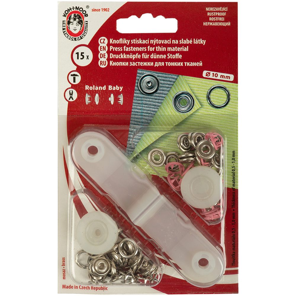 Кнопка рубашечная (джерси) открытая ⌀9.7 мм, 15 шт, 974 розовый, (1213-030 №2), KOH-I-NOOR BABY Кнопка рубашечная (джерси) открытая ⌀9.7 мм, 15 шт, 974 розовый, (1213-030 №2), KOH-I-NOOR BABY