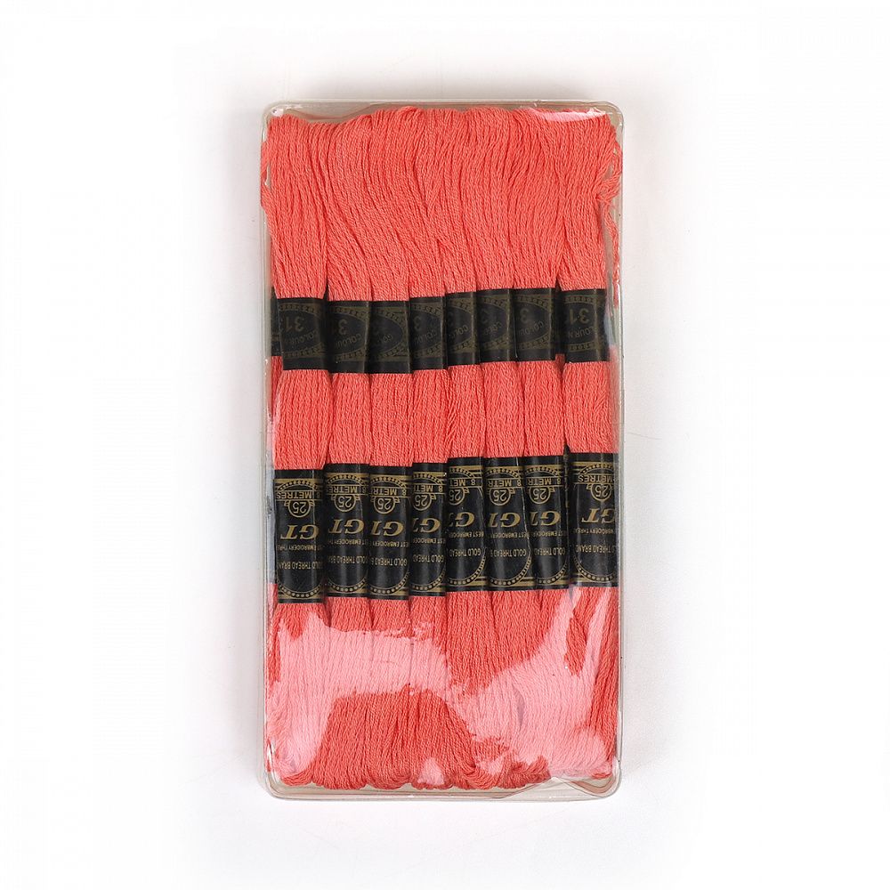 Мулине Ideal, цв.313 коралловый, 24 мотка по 8 метров