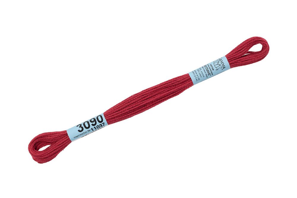 Мулине Gamma 100% хлопок, цв.3090 гр.малиновый, 24 мотка по 8 метров