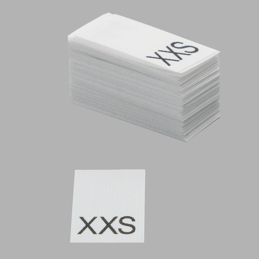 Этикетка-размерник, белый, 10х20 мм, 100 шт, XXS