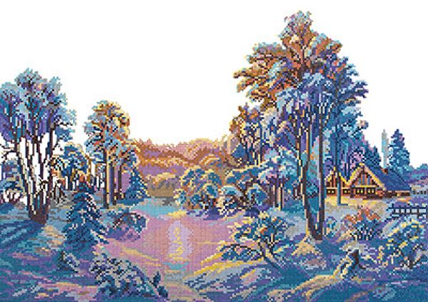 Алмазная (кристальная) мозаика Фрея, Морозный воздух, 54х38 см