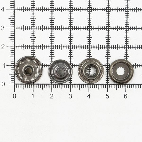 Кнопка Дельта (O-образная) ⌀15.0 мм, ≈720 шт, №61, МЕТАЛЛ, чер.никель, NEW STAR