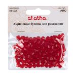 Бусины акрил 7х8 мм, 25 г (155±5 шт), 132 красный, Zlatka ARO