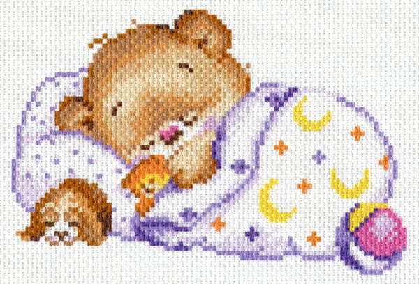 Набор для вышивания нитками Матренин Посад, 16х20 Спокойной ночи