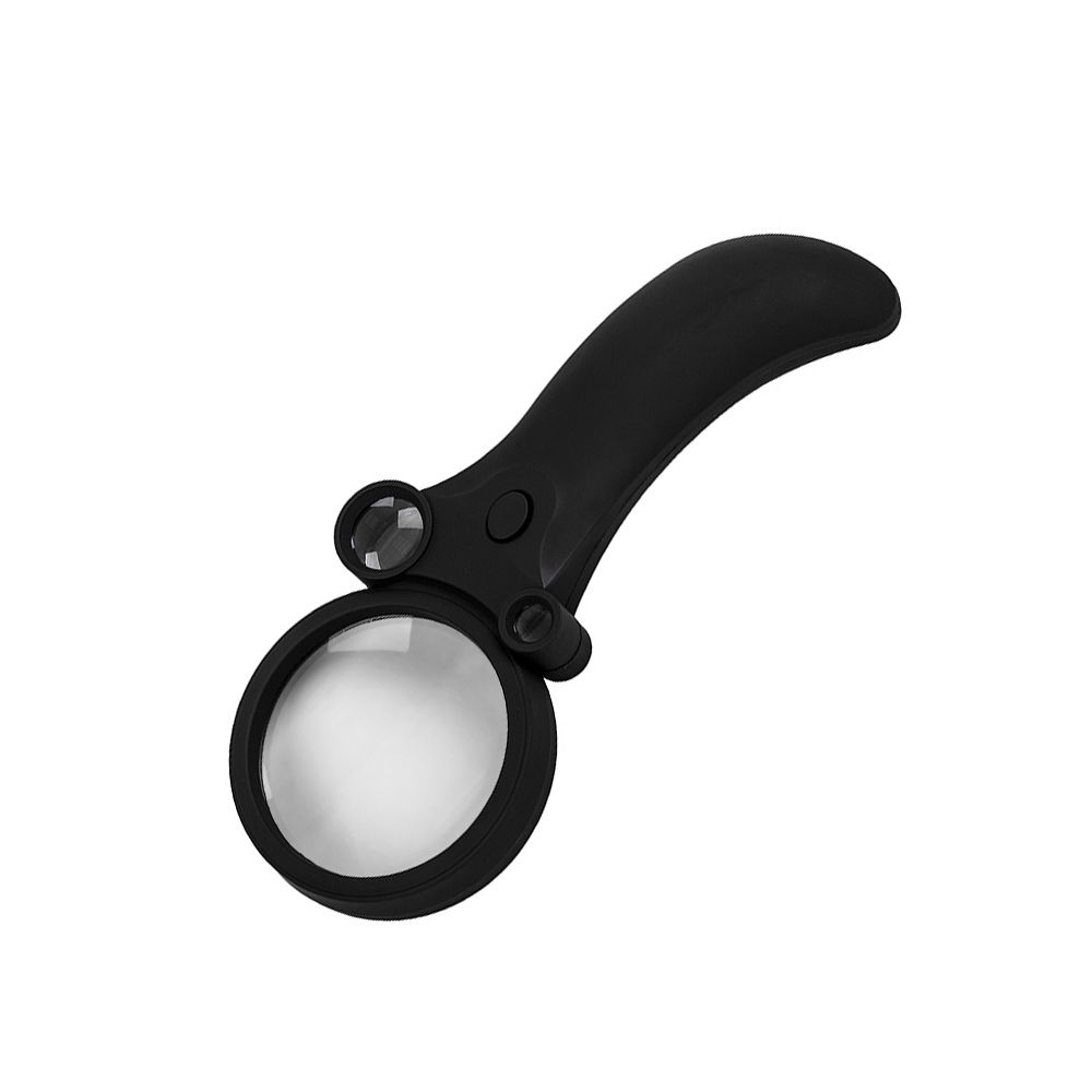 Лупа с подсветкой ⌀6.5 см (ув.х2.5) + ⌀2 см (ув.х25) + ⌀1.2 см (ув.х55), Ferstel FR-02