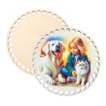 Набор донышек для вязания Матовый фанера ⌀15х0.4 см, 2 шт, 01 Друзья, Love2art ДВ-02