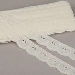 Кружево шитьё хлопок.9772 25 мм, цв.F102 молочный, уп.13.71м, Kruzhevo