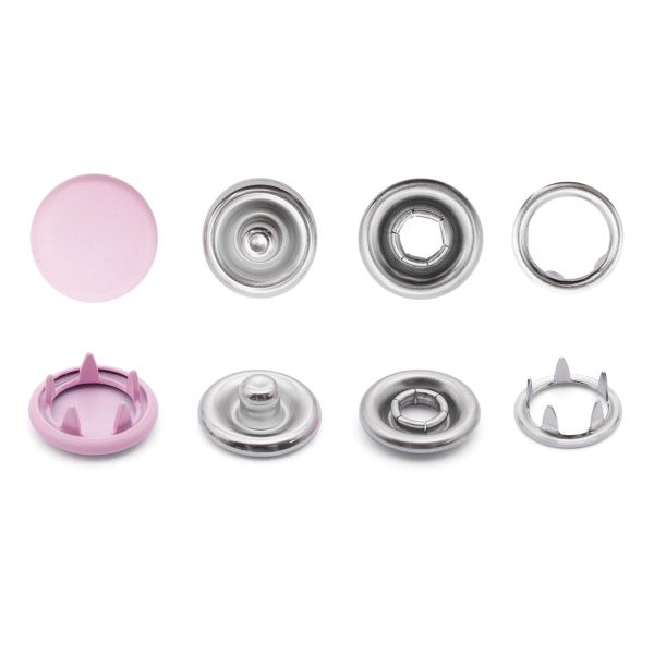 Кнопка рубашечная (джерси) закрытая ⌀7.8 мм, ≈1440 шт, МЕТАЛЛ, эмаль, 133 розовый, NEW STAR
