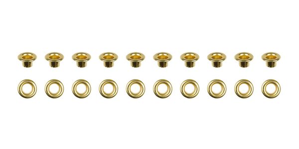 Набор люверсов 8x4.5x4.5 мм, 20 шт, 02 золото, Mr.Painter BRD06