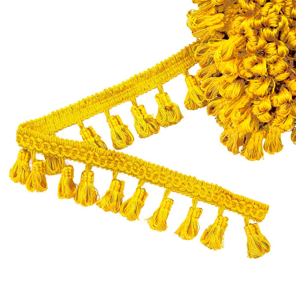 Бахрома отделочная 50.0 мм / 10 метров, с кистями 188 золото