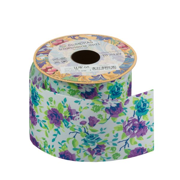 Лента декоративная 70 мм / 10±1 метров, 02 сиреневый, Blumentag LRW-68