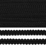 Тесьма Шанель плетеная 12 мм, 0384-0018 цв.черный уп.9м