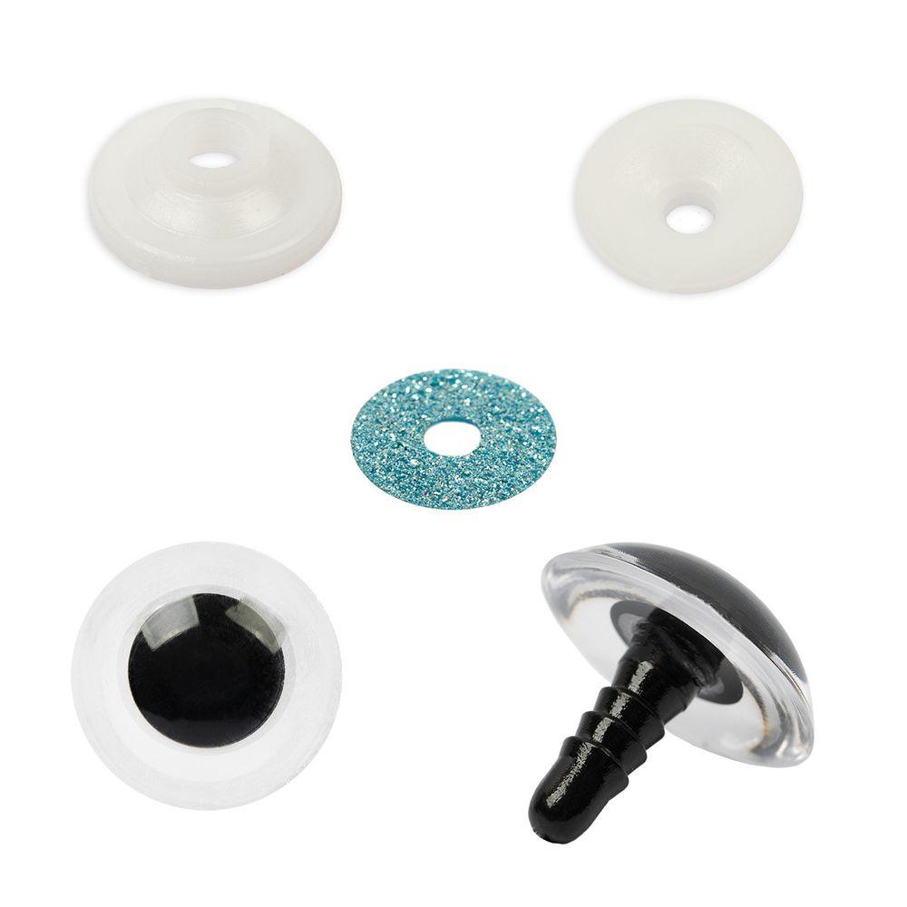 Глаза пластиковые с блестящей вставкой ⌀20 мм, 50 шт, голубой, HobbyBe PGSB-20F