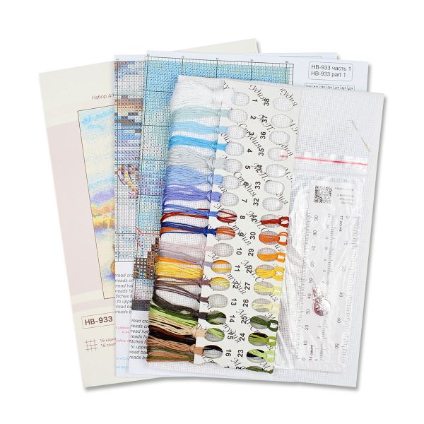 Набор для вышивания нитками МП Студия, Рыжее семейство 20х16см