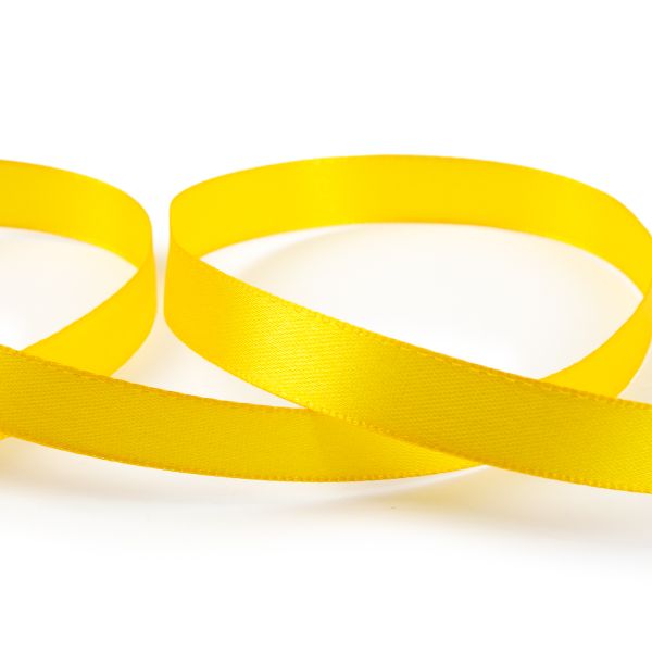 Лента атласная 1-сторонняя 12.0 мм / 33±2 метра, 017 т.желтый, Blitz