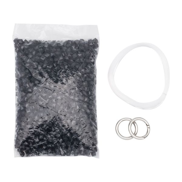 Набор для плетения сумки из акрил. бусин в цвете, граненый куб, 10мм, Astra&Craft (671 серый)