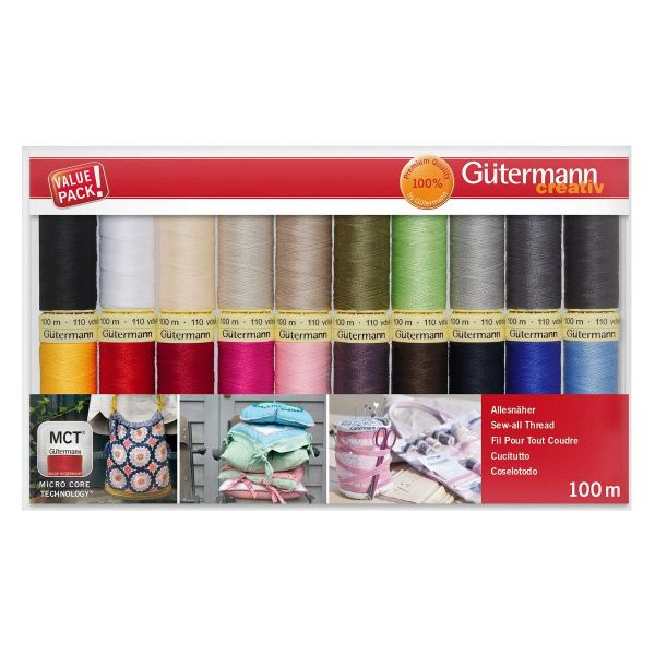 Швейные нитки (набор) Gutermann Sew-all 20х100м, №1