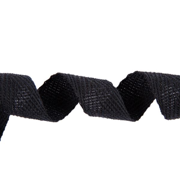 Тесьма (лента) киперная (100% х/б) 17 мм / 100 метров, черный, Gamma ЛКЭ (17чх/17хх-100) цв