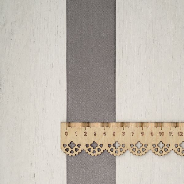 Лента атласная 1-сторонняя 50.0 мм / 22.86±1 метров, 153 т.серый, Globus