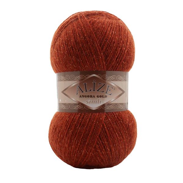 Пряжа Alize (Ализе) Angora Gold Simli / уп.5 мот. по 100 г, 500м, 36 терракот