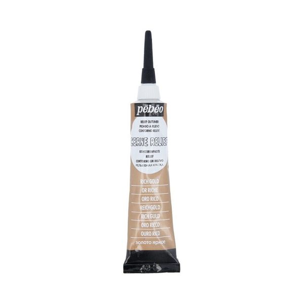 Краска рельефная Cerne relief 20 мл, 773120 под яркое золото, Pebeo