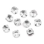 Хрустальные стразы в цапах круглой формы, белый 8 мм, 10 шт. Astra&Craft, РЦ001НН8