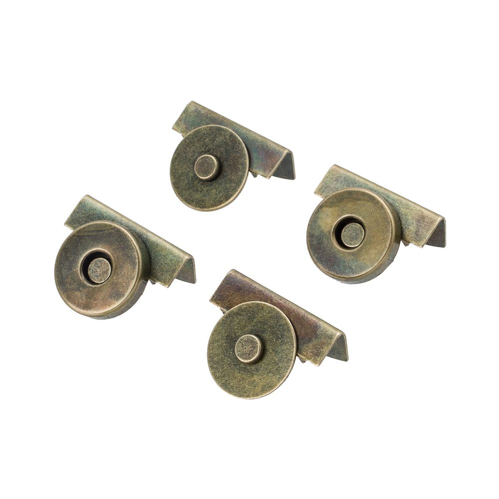 Замок застежка для сумки магнитный 20х17х14мм, 2 шт, LMKZ-004 бронза