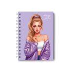 Записная книжка с твердым переплетом, матовая ламинация + выборочный лак, на гребне A6 80 л. 4 шт клетка, Дари добро 01580, ЗК222 Светоч