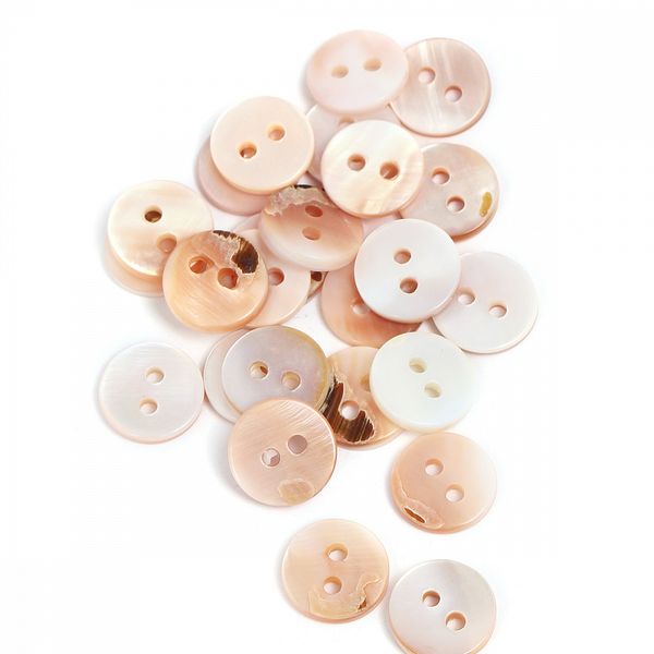 Пуговицы перламутр (ракушка) 18L-11 мм, C-RA21 цв.розовый, 2 прокола, 36 шт