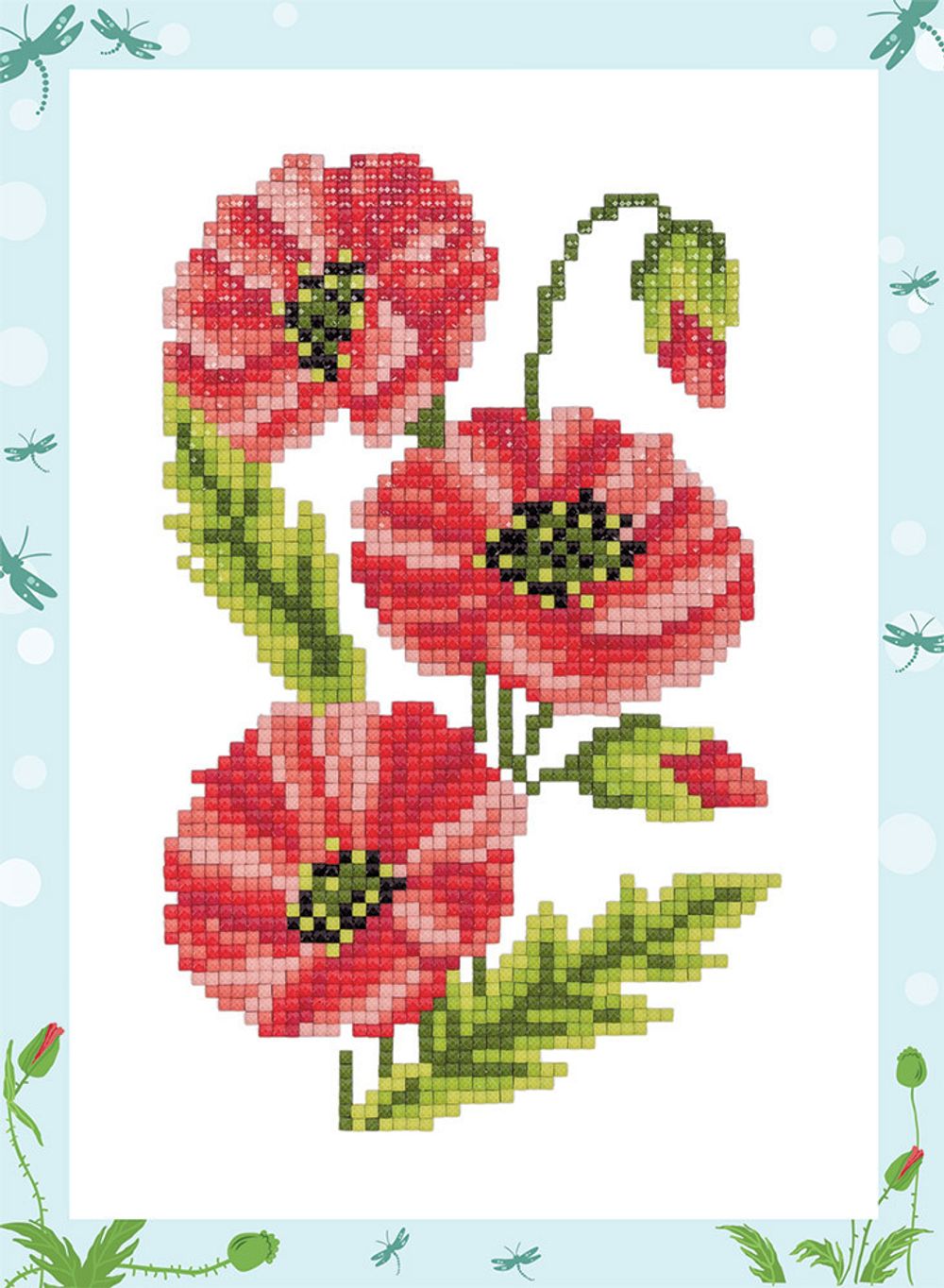 Алмазная (кристальная) мозаика Фрея, Маки, 19,5х14 см