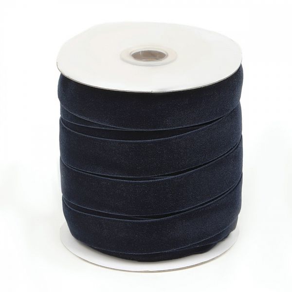 Лента бархатная (тесьма) 15.0 мм / 20±1 метров, нейлон, т.синий