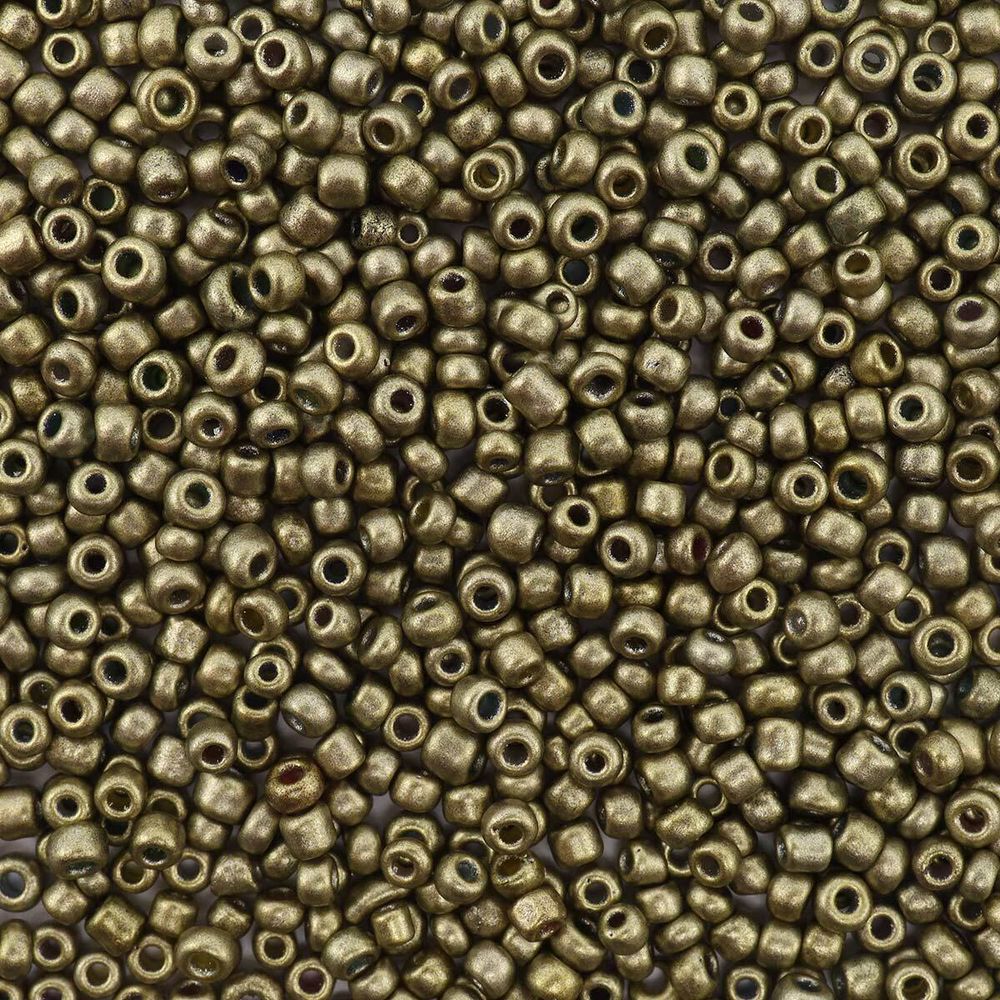 Бисер Astra&amp;Craft 11/0 (2.1 мм), 200 г (10х20 г), цв. 914 оливковый/непрозрачный, матовый