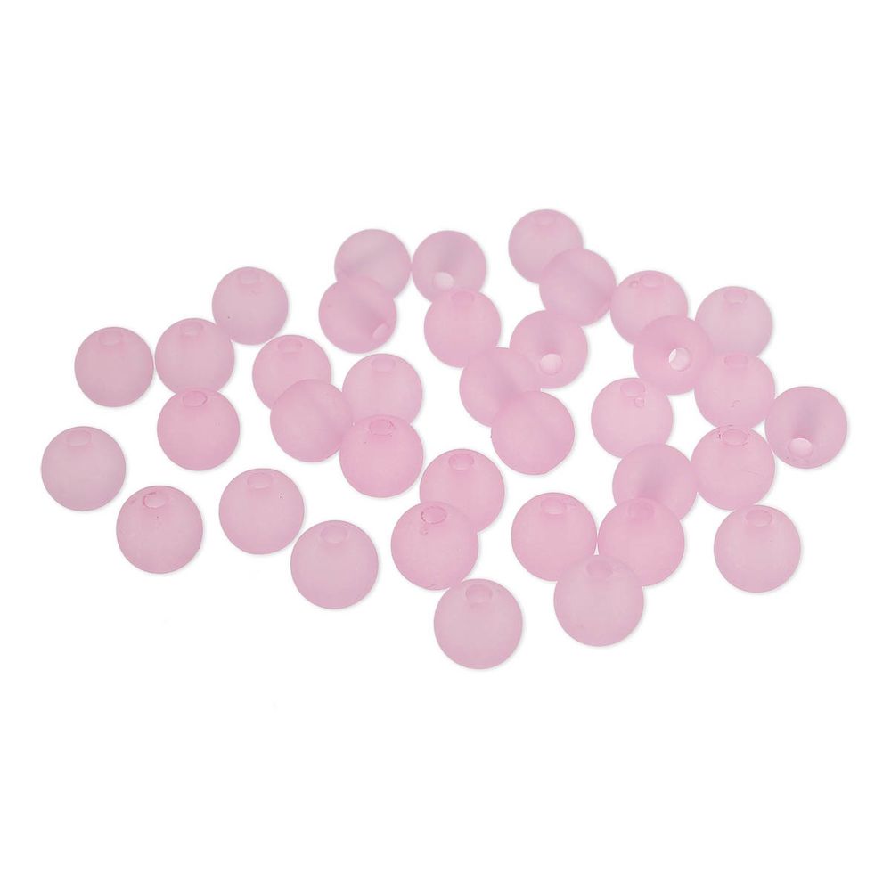 Бусины полупрозрачные матовые, 8 мм, 20гр, 70±4шт, Астра, 003 розовый