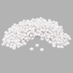 Бусины пластик 6х6х3 мм, 50 г, с двойным отверстием, плоский квадрат, 16 белый, Astra&Craft 7429