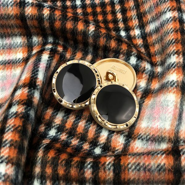 Пуговицы металлические на ножке 32L-20 мм, С-MP33 цв.золото/черный, 10 шт