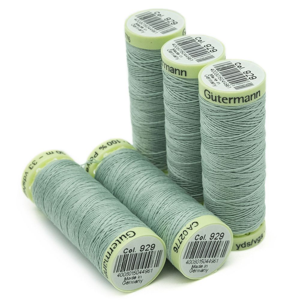 Нитки отделочные Gutermann Top Stitch, 30м, 929 зеленый лишайник, 5 катушек