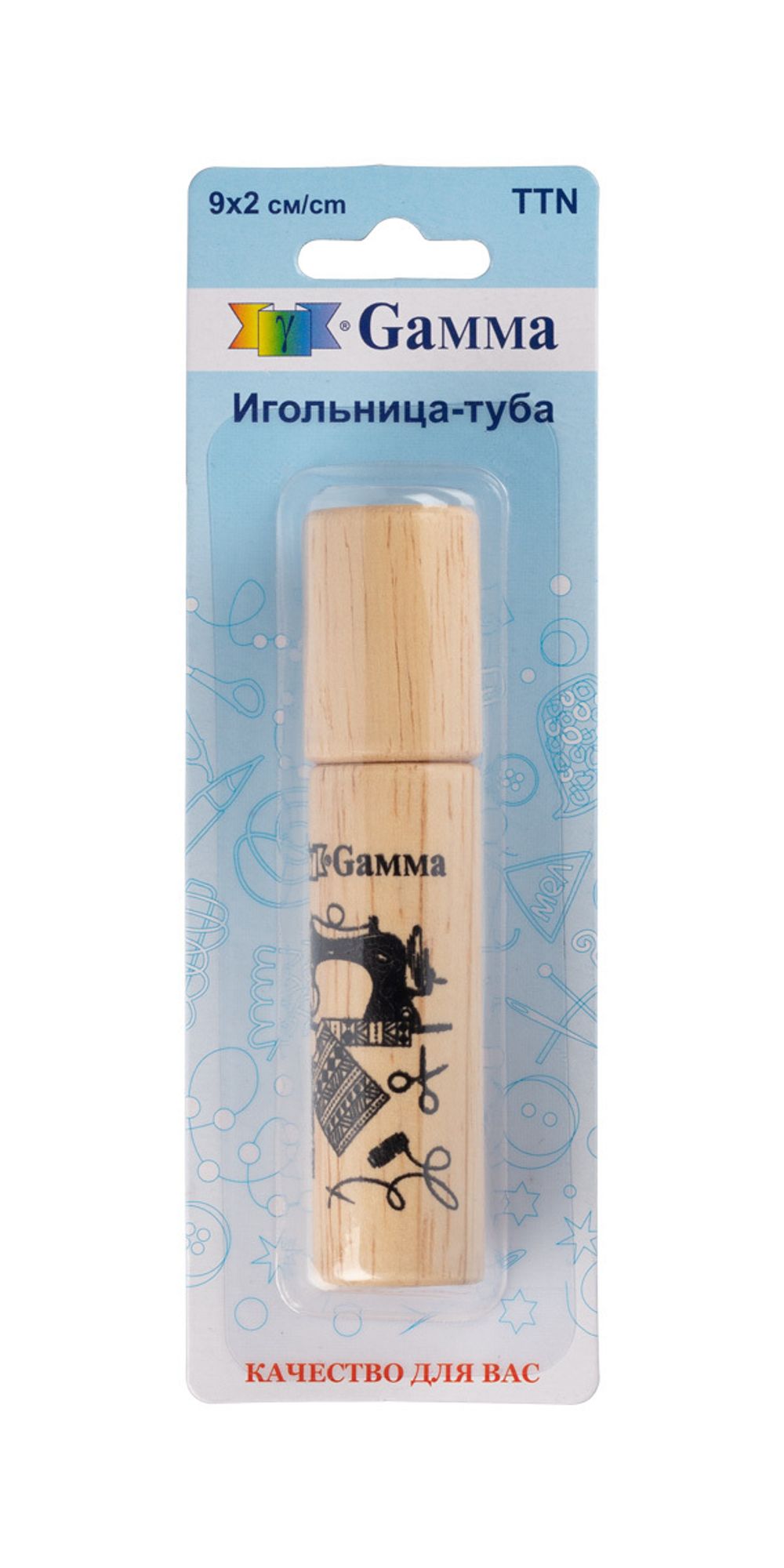 Туба-игольница Gamma 9 см, рисунок швейная машина