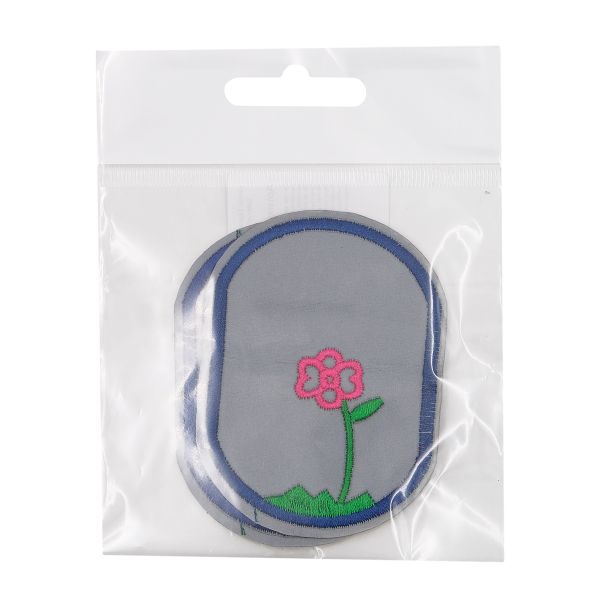 Термоаппликация светоотражающая Цветок, 79х58 мм, цветной, LA450, 2 шт