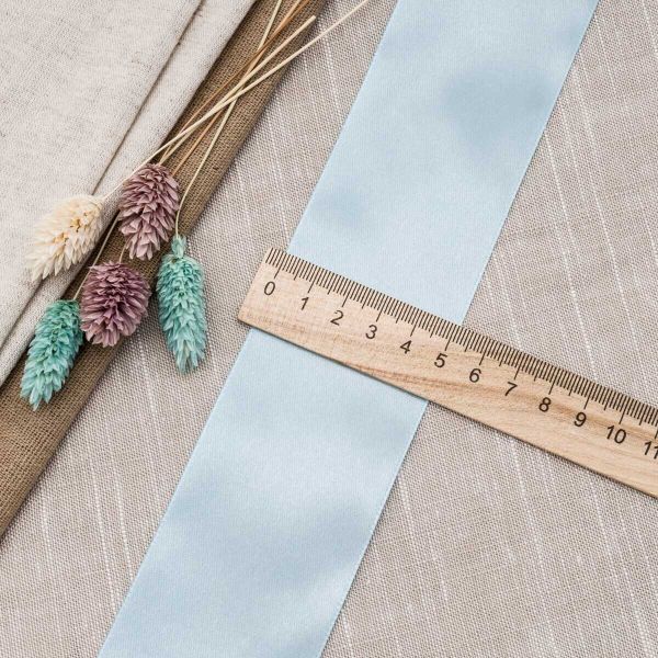 Лента атласная 1-сторонняя 50.0 мм / 22.86±1 метров, 130 св.голубой, Globus