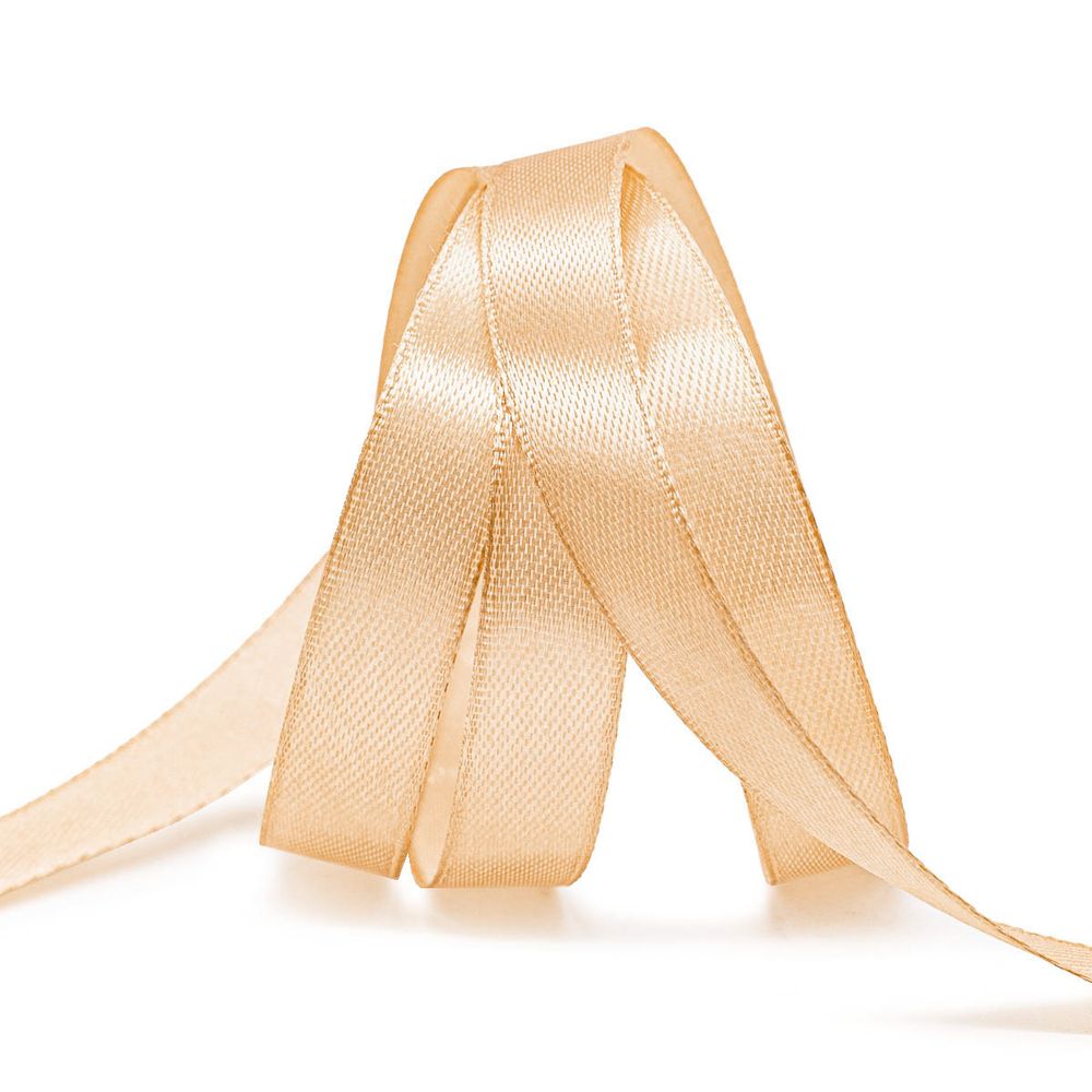 Лента атласная 1-сторонняя 12.0 мм / 22.86±1 метров, 054 золотисто-бежевый, Globus