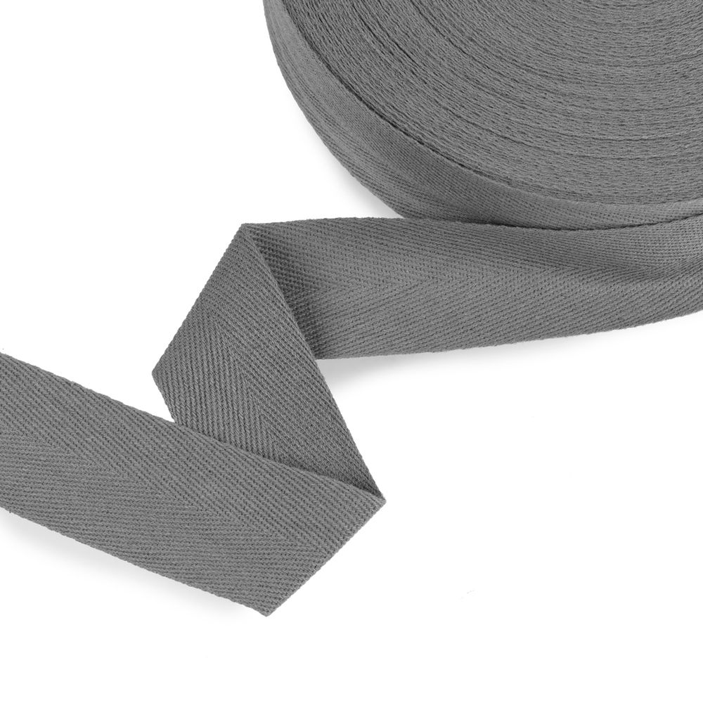 Тесьма (лента) киперная (100 х/б) 40 мм / 50 метров, серый/grey, Gamma TCT-40