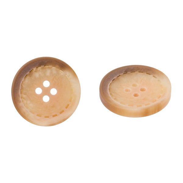 Пуговица 4 прокола 40L=28 мм матовый, пластик, col.D оранжевый, CB_Р9-38, 36 шт