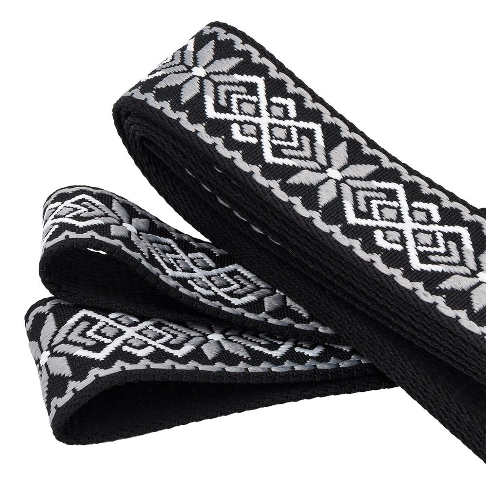 Стропа (ременная лента) 38 мм / 3 метра, [36.33 г/пог.м], с принтом 1-сторонняя, T0750 серый/черный, 3Al359