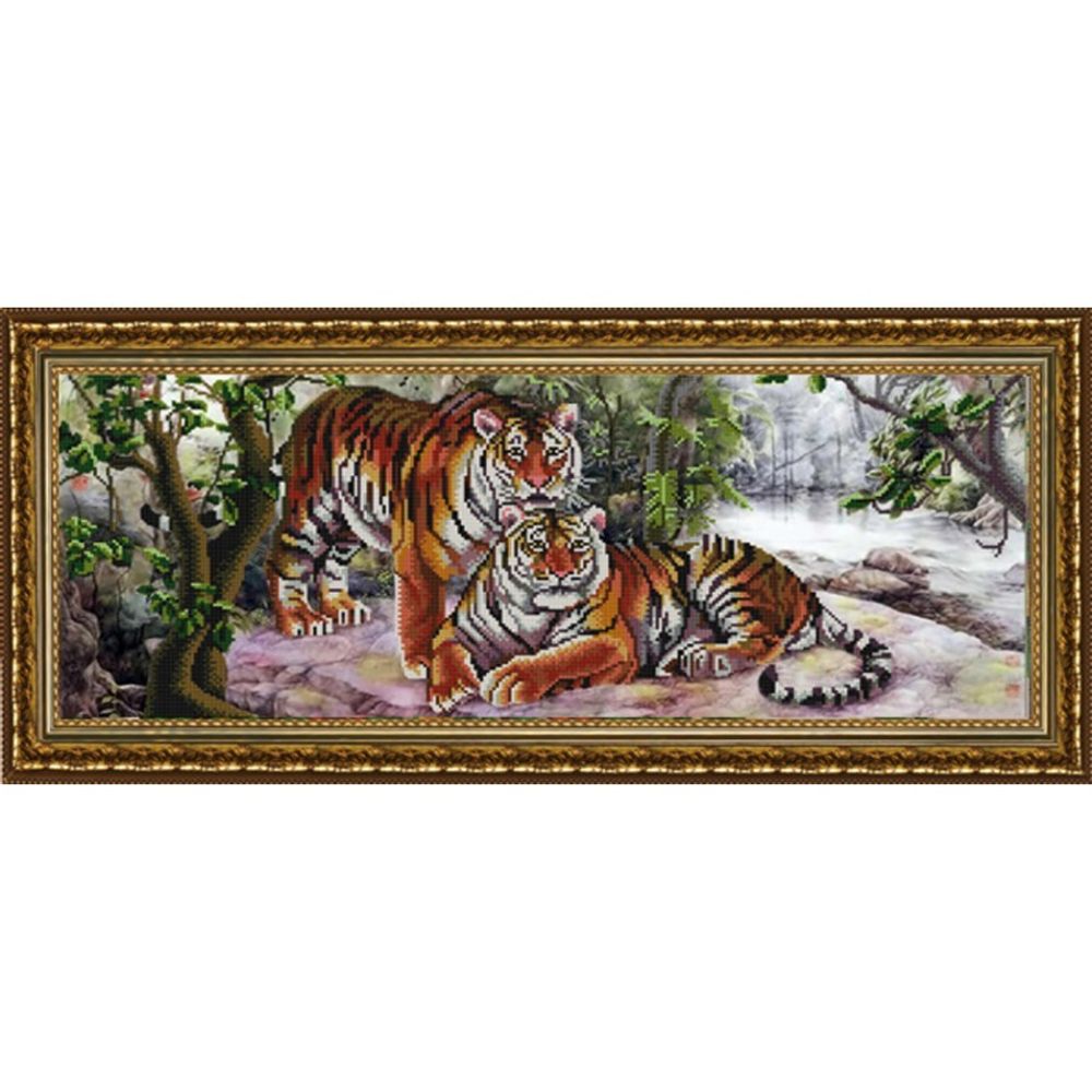 Рисунок для вышивания бисером Конек, 9903 Амурские тигры 25х65 см