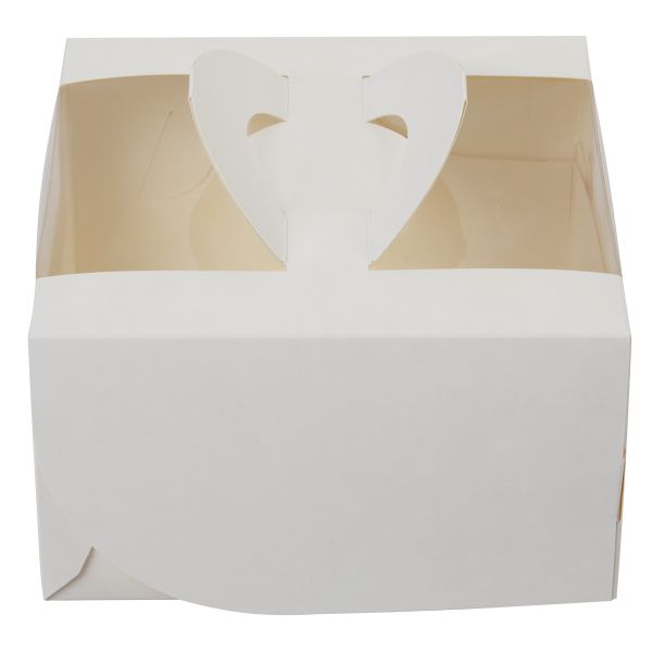 Коробка для мини-торта 14х14х8 см, белоснежная, S-Chief CBC-012