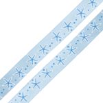 Лента атласная с рисунком 15.0 мм / 3 метра, Морская звезда (голубой), Globus