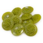 Пуговицы на ножке Розочки, 10 шт (23 травяной)